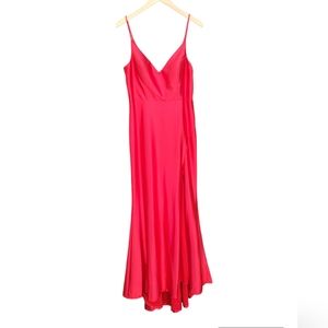 NWT Jump Apparel Red Spaghetti strap Front Split Vneck Formal zip Dress Sz-11/1